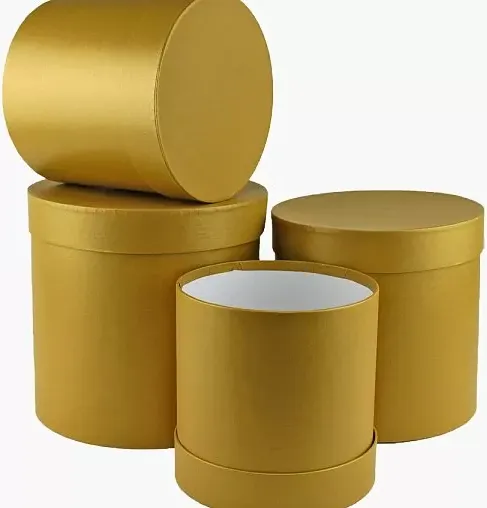 Цилиндрическая круглая коробка под золото, средние и большие размеры оптом недорого в Челябинске
